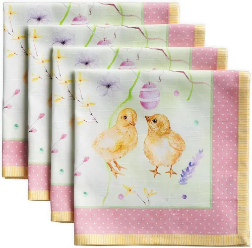 Miniatura 165 de Maison d' Hermine Happy Florals - Juego de 4 servilletas 100% algodón suave y cómodo perfectas para cenas familiares, bodas, fiestas de cóctel, 063