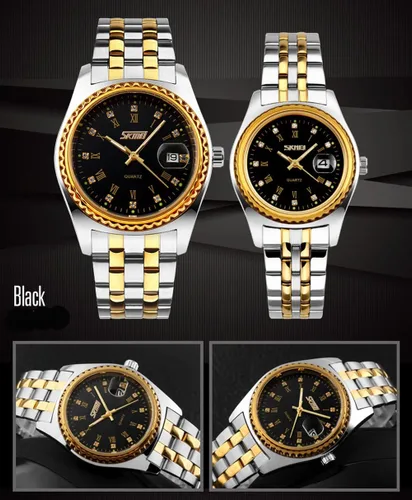 Miniatura 7 de SKMEI Watches for Couples Men and Women His and Hers Pair Watch Set Husband Wife Valentines Matching Wedding Gifts Classic Stainless Luxry Business