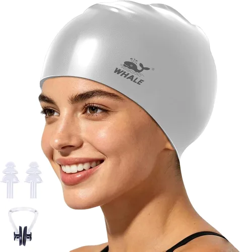 Miniatura 14 de WHALE Gorro de natación extragrande para mujeres y hombres, antideslizante, de alta elasticidad, mantiene el cabello seco, unisex, tamaño grande