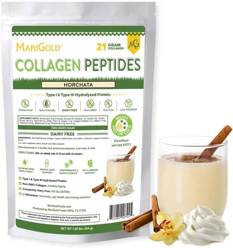 Miniatura 8 de MariGold Péptidos de colágeno alimentados con pasto, cacao caliente 1 libra, 100% puro, colágeno hidrolizado bovino tipo I y III, sin OMG, sin