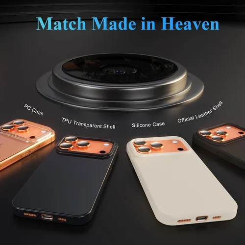 Miniatura 6 de YWXTW Protector de lente de cámara para iPhone 17 Pro/iPhone 17 Pro Max, [bandeja de instalación de 1 paso] Protector de pantalla de vidrio Naranja
