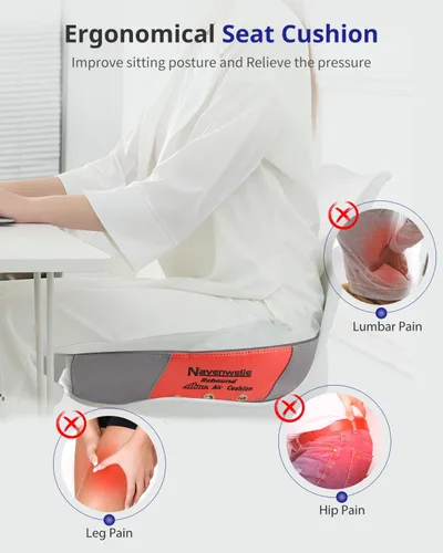 Miniatura 2 de Cojín de asiento, cojín extra grande de espuma viscoelástica para silla de oficina, almohadilla ergonómica para aliviar la presión del automóvil