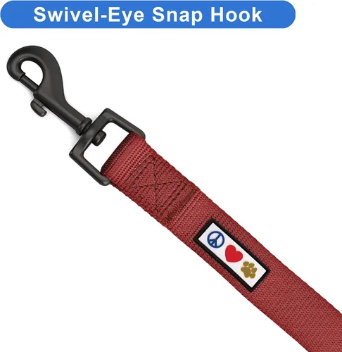 Miniatura 3 de Collar para mascotas Pawtitas, de 6 pies, de nailon, suave, ajustable, color sólido. El collar y arnés a juego para perros y cachorros se venden por