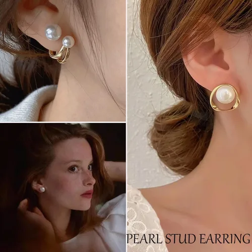 Miniatura 5 de 68 pares de aretes de oro para mujer, paquete múltiple, hipoalergénicos, surtidos para niñas, múltiples piercings, circonita cúbica, perla