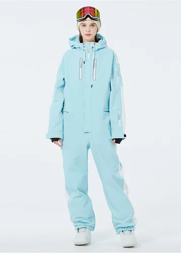Miniatura 2 de Traje de esquí de una pieza para mujer, resistente al viento, impermeable, traje de nieve para deportes al aire libre