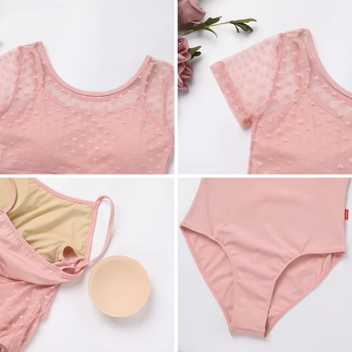 Miniatura 18 de AFAVOM Leotardos de ballet para mujeres adultas con estampado de flores de mariposa sin espalda, leotardos de gimnasia con brasier y prácticas