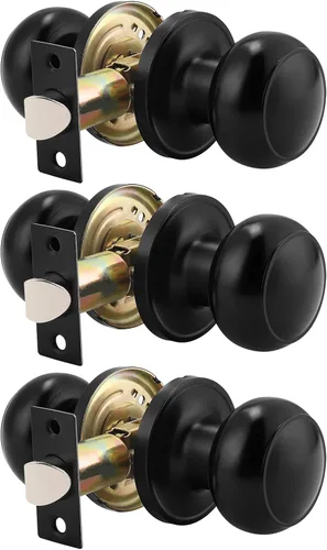 Miniatura 23 de Probrico (paquete de 10 perillas redondas para puertas de paso (sin bloqueo), perillas sin llave para cerraduras de puertas interiores/exteriores