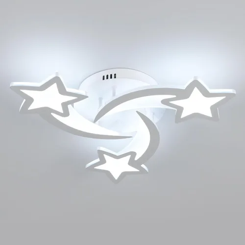Miniatura 14 de Goeco Lámpara de techo Kidsroom, 3 modos de luz (3000 K/4500 K/6000 K) acrílico blanco cerca del techo, lámpara de techo de dibujos animados