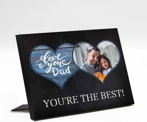 Miniatura 16 de InterestPrint Panel de fotos personalizado para papá y nombre para exhibición de mesa Daddy to Us You're the World, marco de fotos personalizado