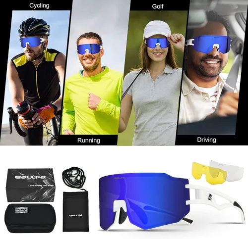 Miniatura 6 de BOLLFO Lentes de sol de ciclismo protección ultravioleta400 polarizado para hombres y mujeres