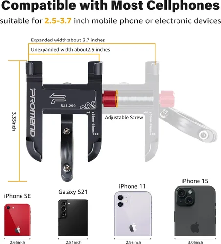 Miniatura 4 de Ralos Soporte de teléfono para bicicleta, soporte de aluminio para teléfono celular, abrazadera de teléfono celular para manillar de bicicleta