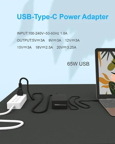 Miniatura 4 de Cargador USB C de 65 W y 45 W, compatible con Lenovo ThinkPad T14 T15 T16 E16 E15 Gen 1 Gen 2 X1 Yoga L13 7i Adaptador de corriente alterna