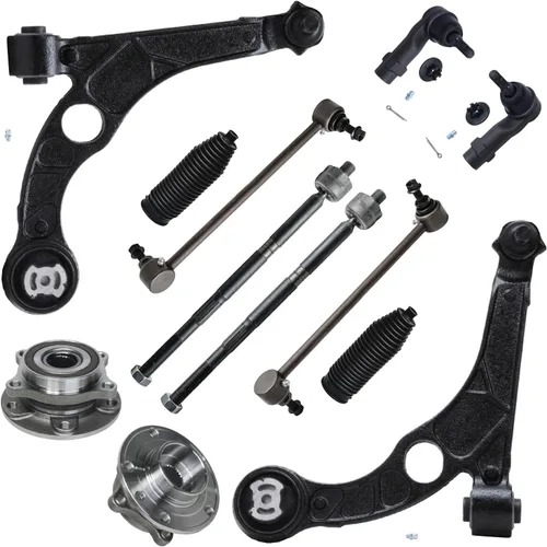 Miniatura 16 de Detroit Axle - Kit de nudillos de dirección delantera izquierda para Ford Edge Lincoln MKX 07-10, cojinete de rueda del lado del conductor, nudillo