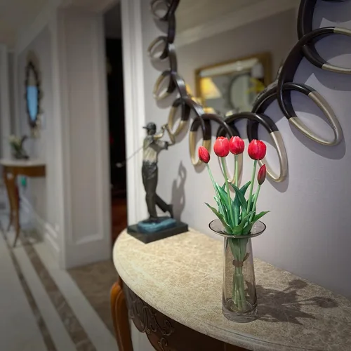Miniatura 3 de Tulipanes falsos de tacto real premium de 16 pulgadas, flores artificiales con brotes, tallo flexible fácil de moldear, tulipanes falsos