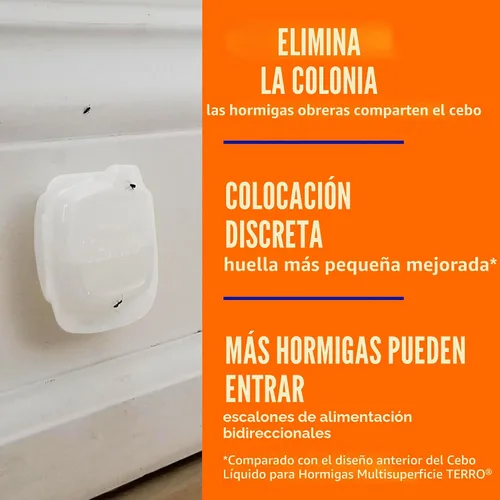 Miniatura 5 de TERRO cebos líquidos para hormigas en interiores con tiras adhesivas para cebado discreto - Trampa de hormigas TERRO y estación de cebo - 4