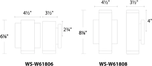 Miniatura 2 de WAC Lighting dweLED, bloque 1 luz LED interior y exterior luz de pared 3000K en negro