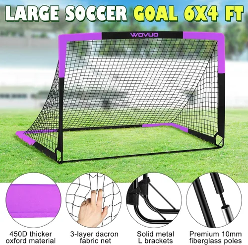 Miniatura 3 de Kids Soccer Goals for Backyard Set of 2, 6x4 ft Portable Toddler Soccer Goal Training Equipment with Soccer Target, Ball, Cones, Soccer Net for Kids