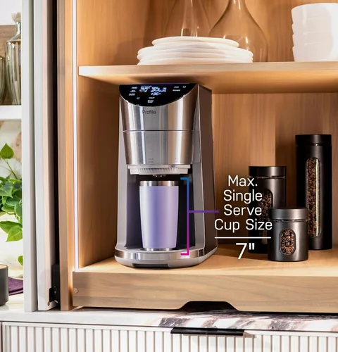Miniatura 4 de GE Profile Smart Grind & Brew - Cafetera con Servicio Individual sin Cápsulas, Depósito de Agua de 90 oz, Jarra Térmica de 10 Tazas, Control de Voz