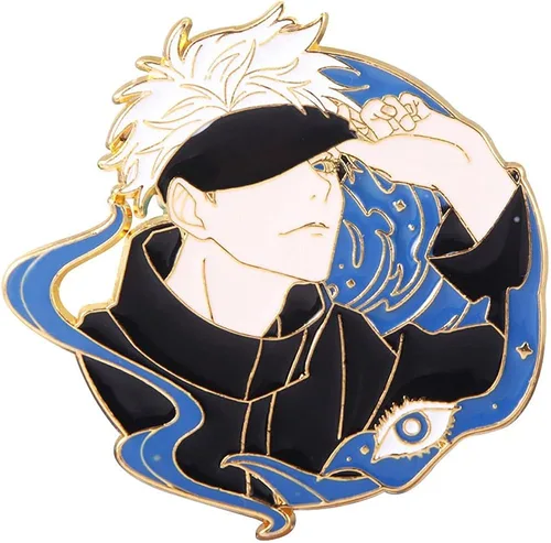 Jujutsu Kaisen - Alfileres esmaltados con figura de anime Satoru regalos divertidos para los amantes del anime
