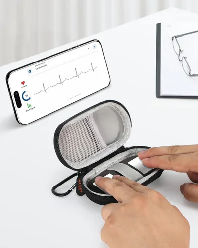 Miniatura 7 de Kardia Mobile - Funda de transporte pequeña ultrarígida para auriculares con cable, monitor de corazón Kardiamobile ECG, 6L/1 L, mini funda portátil