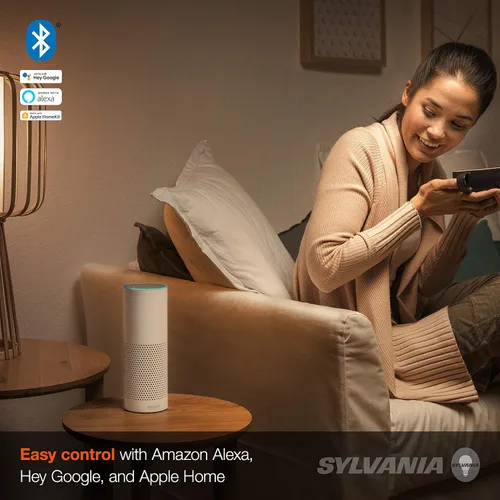Miniatura 8 de LEDVANCE Sylvania Smart+ Bluetooth - Bombilla LED A19 blanca suave, compatible con Alexa, Apple HomeKit y Google Assistant, 1 paquete