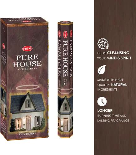 Miniatura 3 de Hem Pure House - Varitas de incienso Hexa, paquete de 6 cajas (120 varillas en total) Incienso natural enrollado a mano de la India Aroma