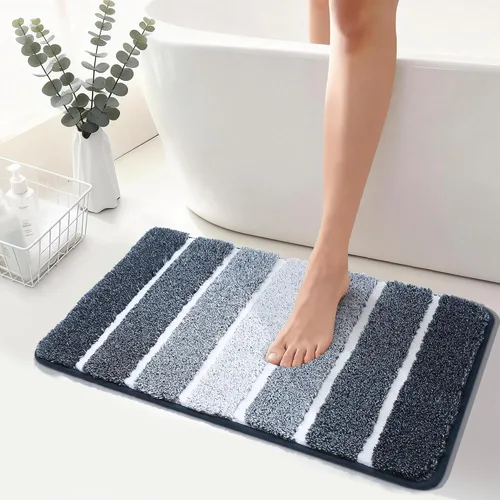 Miniatura 40 de COSY HOMEER Alfombras de baño de 24 x 17 pulgadas, ultra suaves y absorbentes, con respaldo de TPR antideslizante, lavable a máquina, alfombra Beige
