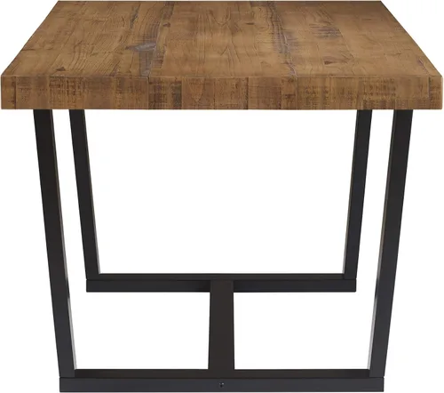 Miniatura 5 de Walker Edison mesa de comedor rectangular para 6 personas, de madera desgastada, de estilo moderno y campestre, 52 pulgadas, roble rústico