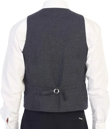 Miniatura 4 de Gioberti Chaleco de tweed formal de 6 botones para hombres