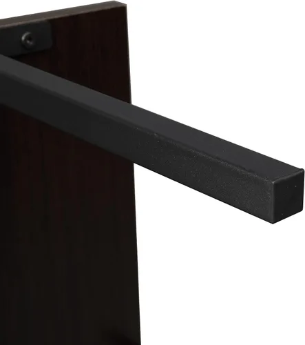 Miniatura 8 de Estantería industrial de 5 niveles, estantería montada en la pared, estantería de escalera de madera con marco de metal, estantes colgantes
