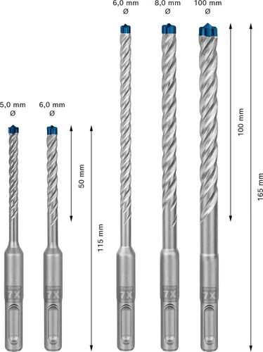 Miniatura 3 de Bosch 5X Expert SDS plus-7X - Juego de brocas para martillo