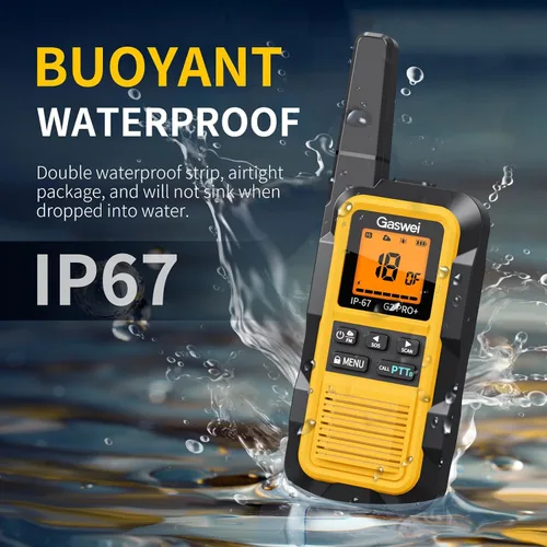 Miniatura 3 de Gaswei G2Pro+ Walkie Talkies de Servicio Pesado IP67 Radios Bidireccionales Impermeables con Alerta Meteorológica NOAA y Flotante 2 Vatios