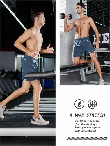 Miniatura 4 de NORTHYARD Pantalones cortos deportivos para correr para hombre, 5 pulgadas, 7 pulgadas, 9 pulgadas, entrenamiento, gimnasio, tenis, secado rápido