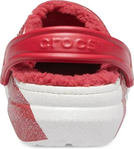 Miniatura 2 de Crocs Women's Classic Holiday Lined Fuzzy Clogs Blanco/Rojo
