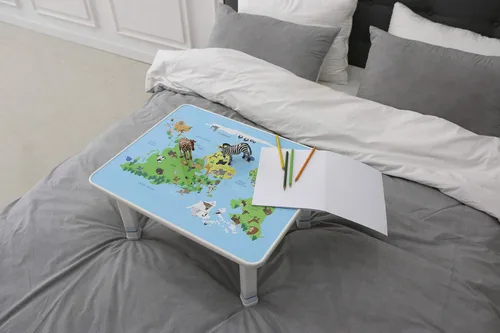 Miniatura 5 de Baby Care Mesa de piso plegable para niños con alturas ajustables, para jugar, leer y merienda y más (mapa del mundo)