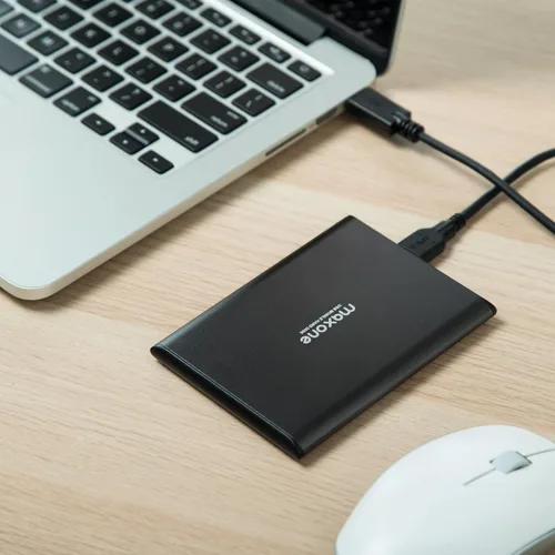 Miniatura 5 de Maxone Disco duro externo portátil ultradelgado de 320 GB HDD USB 3.0 compatible con PC, ordenador portátil - gris carbón