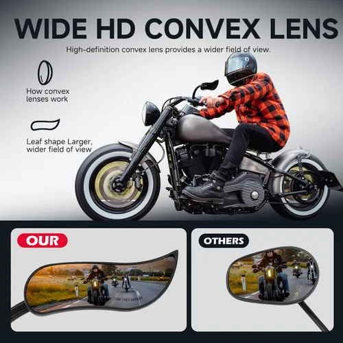 Miniatura 4 de DREAMIZER Mini espejos laterales para motocicleta de 0.315 in compatibles con Harley Sportster Forty Eight Iron 48 72 883 1200 Softail Dyna Electra