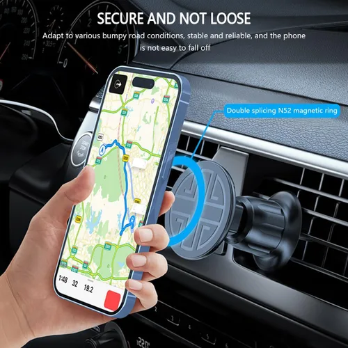 Miniatura 4 de Mandark Soporte Magnético para Teléfono de Coche, Rotación de 360°, Soporte de Smartphone para Rejilla de Ventilación de Auto, Soporte de Clip