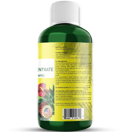Miniatura 3 de GARDENWISE Fertilizante orgánico prémium de anturio de algas marinas – Alimento líquido para plantas de algas marinas – Potenciador de suelo rico