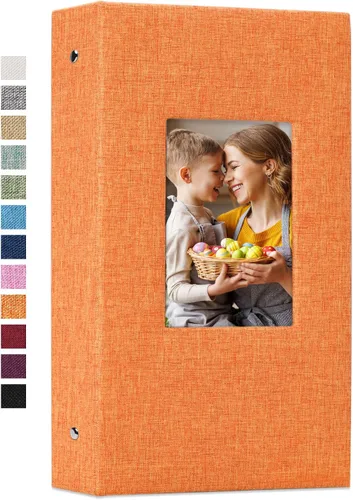 Miniatura 27 de Vienrose - Álbum de fotos de lino con 300 bolsillos de 4 x 6 pulgadas, cubierta de tela, para bodas, familias, aniversarios y bebés Azul cielo