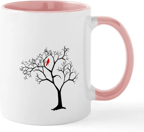 Miniatura 10 de CafePress Cardinal In Snowy Tree - Taza de café de cerámica (11 oz)