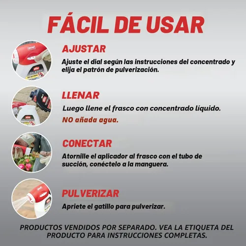 Miniatura 9 de Ortho Dial N Spray Pulverizador de manguera para herbicida líquido y matainsectos, fungicida, fertilizante con 14 configuraciones de dilución