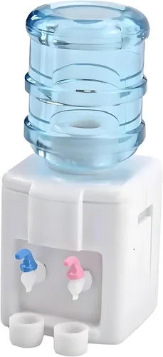 Dispensador de agua en miniatura de diseño realista de 2.12 pulgadas con 2 tazas – Enfriador de agua de resina a escala 1:12/1:6 (azul/blanco) ideal