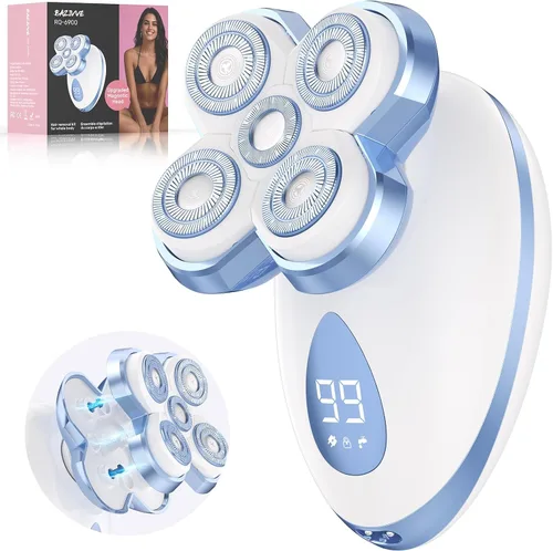 Electric Razors for Women - Upgraded Electric Shaver for Women with Magnetic Heads, Rotary Hair Remover Kit for Legs Bikini Face, Lady Trimmer for