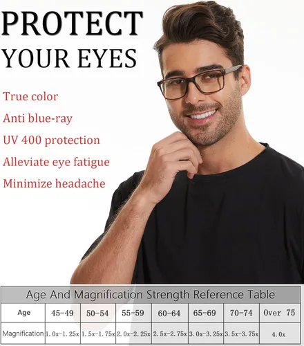 Miniatura 4 de Gafas de lectura con bloqueo de luz azul para hombres, paquete de 4 elegantes lectores de computadora con bisagras de resorte, filtro Paquete de 4