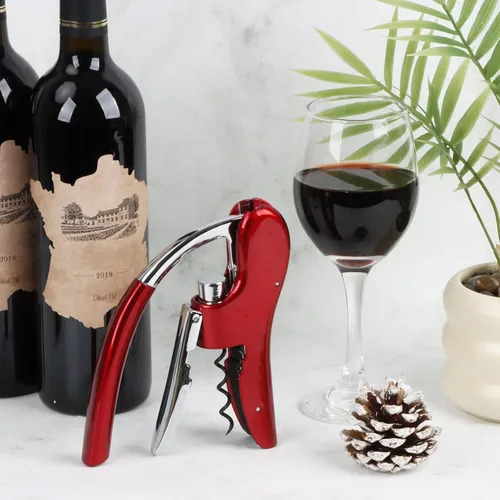 Miniatura 2 de KAYCROWN Abrebotellas de vino, sacacorchos de palanca vertical con diseño de cortador de lámina integrado, sacacorchos de mano manual con bomba