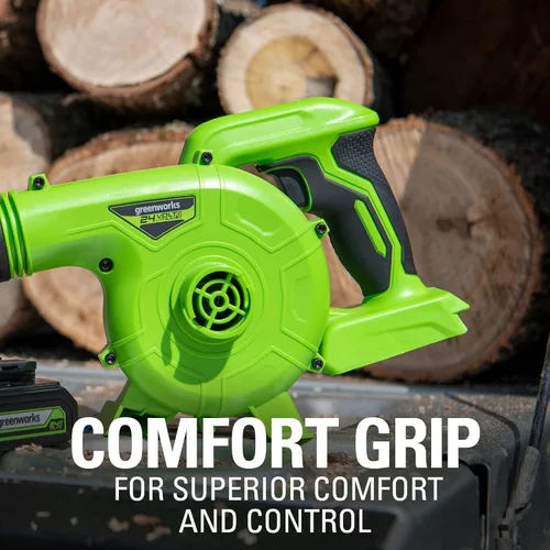 Miniatura 8 de Greenworks Soplador de Taller Inalámbrico de 24V (90 MPH / 180 CFM / 200+ Herramientas Compatibles), Batería de 2.0Ah y Cargador Incluidos