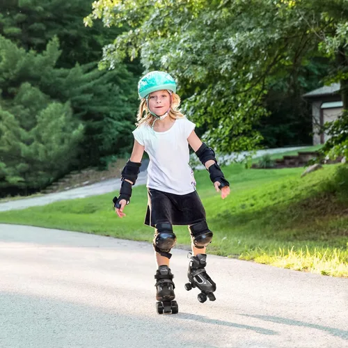 Miniatura 7 de MammyGol Patines de ruedas para niños y niñas, patines cuádruples de 4 tamaños ajustables para niños con todas las ruedas que se iluminan