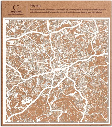 Miniatura 128 de O3 Design Studio Aberdeen - Mapa de papel cortado en papel blanco de 12 x 12 pulgadas