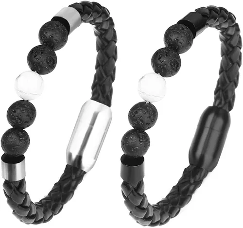 Miniatura 5 de Cierre magnético de acero inoxidable con agujero interior de 0.118 in/0.157 in/0.197 in/0.236 in/0.315 in cierre de joyería Tono negro